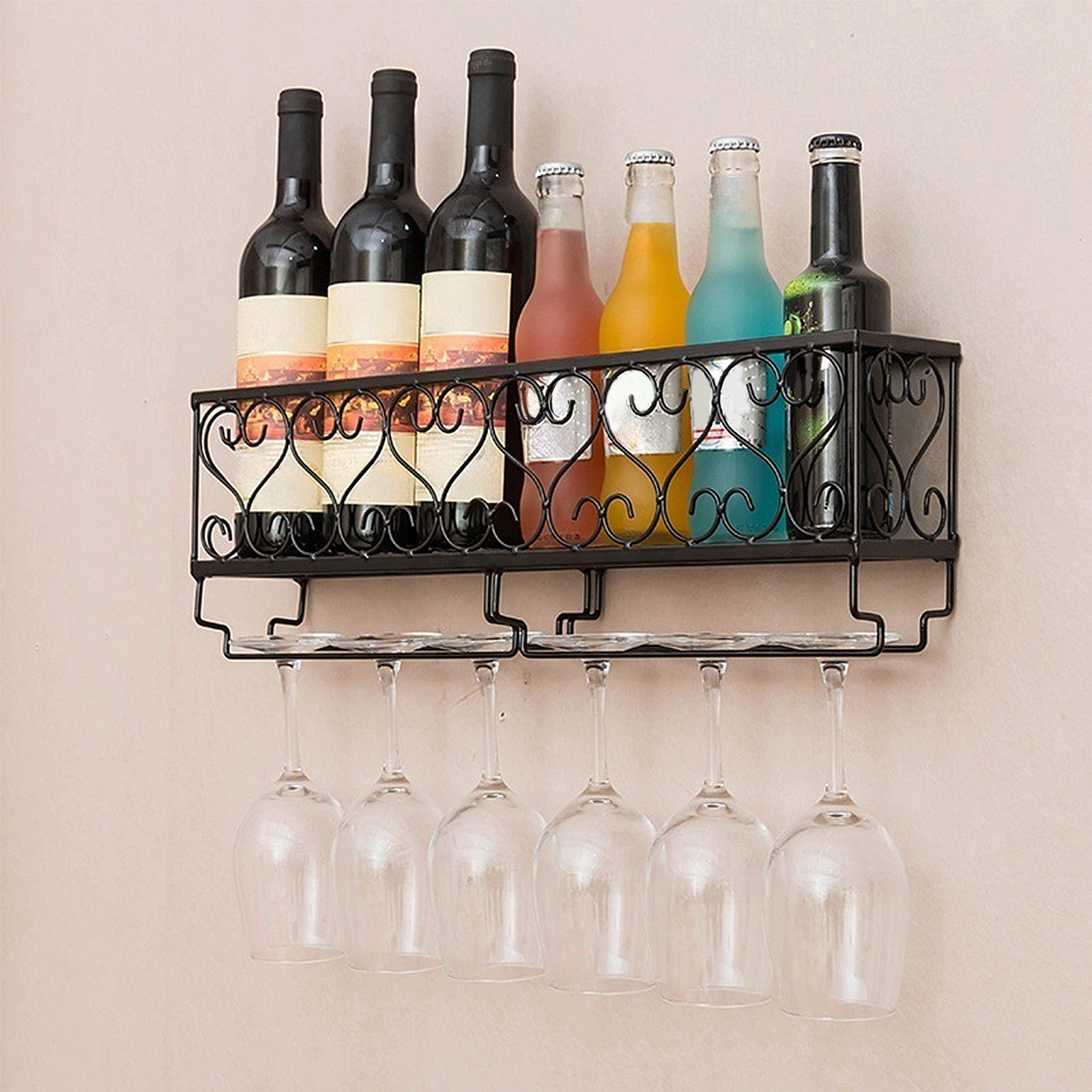 Home Bar Setup - 1Pcs Wall Mount Wine Bottle Rack