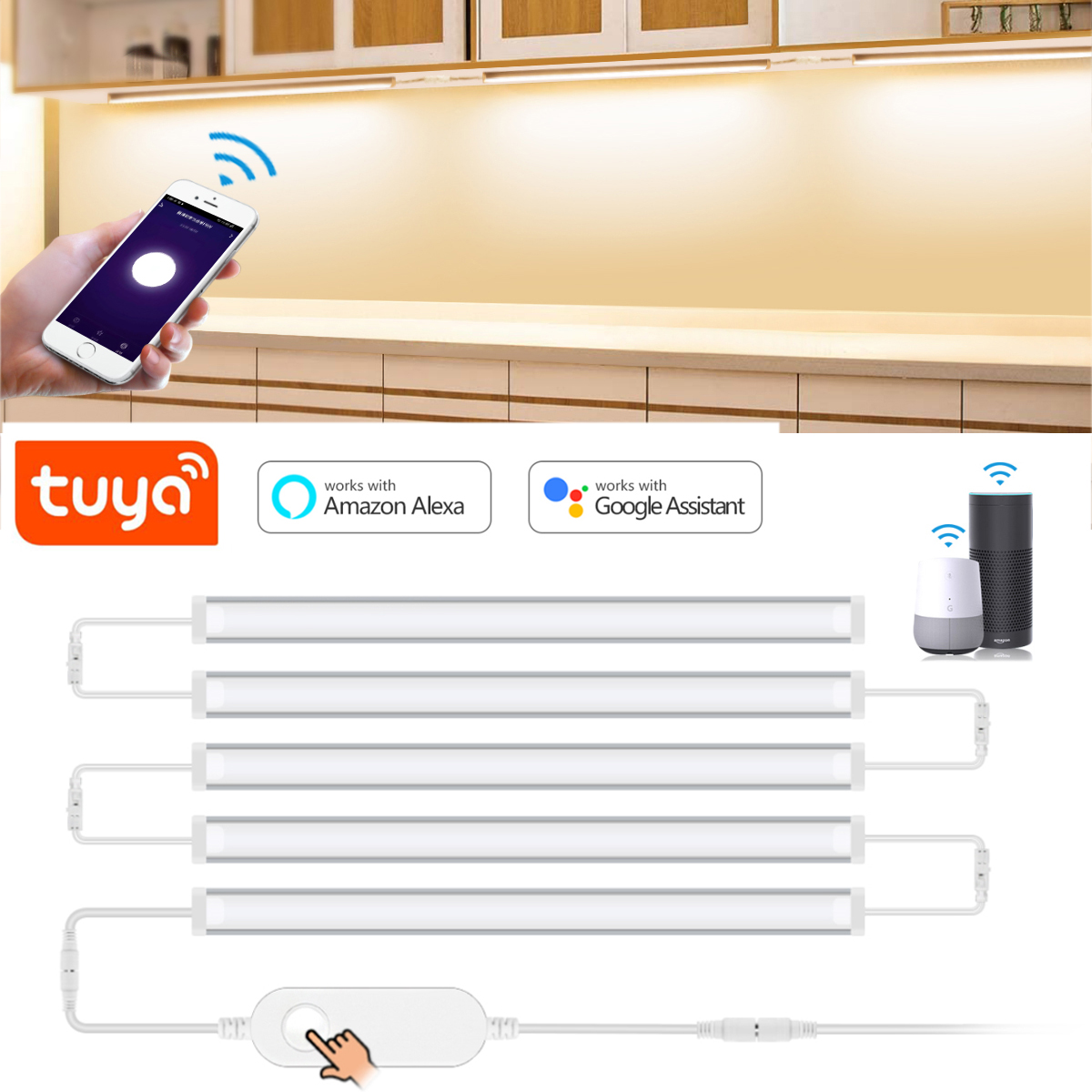 Home Bar And Cabinet - 1-5 Pcs Kitchen Tuya Smart LED