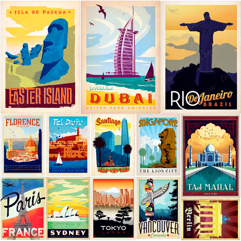 Home Bar Sydney - Singapore Sydney Berlin Metal Signs Travel