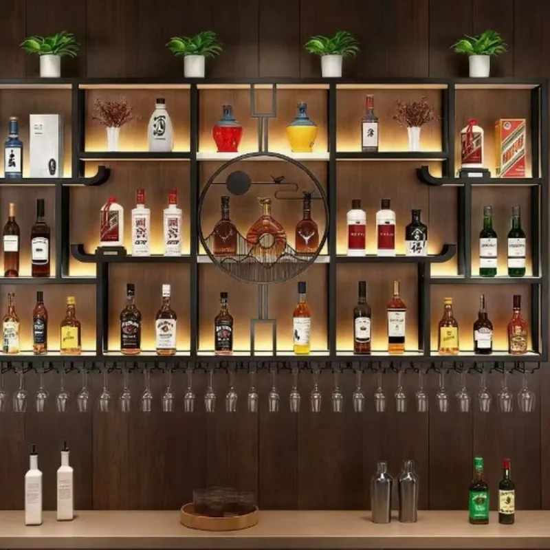 Industrial Wrought Iron Wall M - Home Bar And Cabinet recension och pris