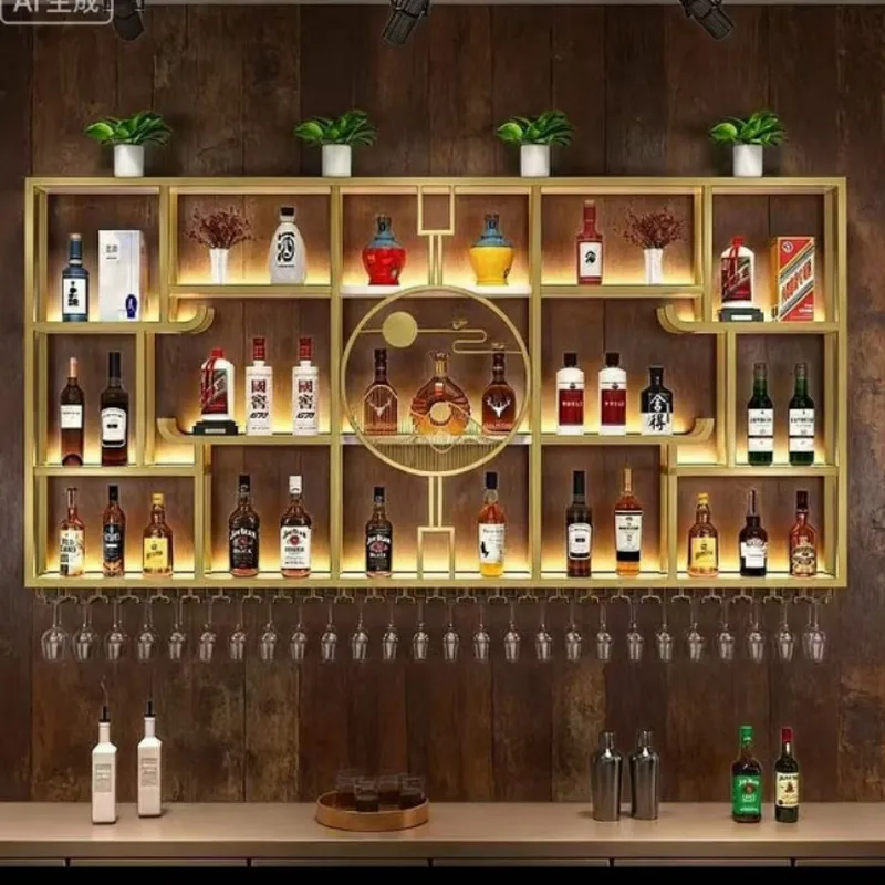 Industrial Wrought Iron Wall M - Home Bar And Cabinet recension och pris