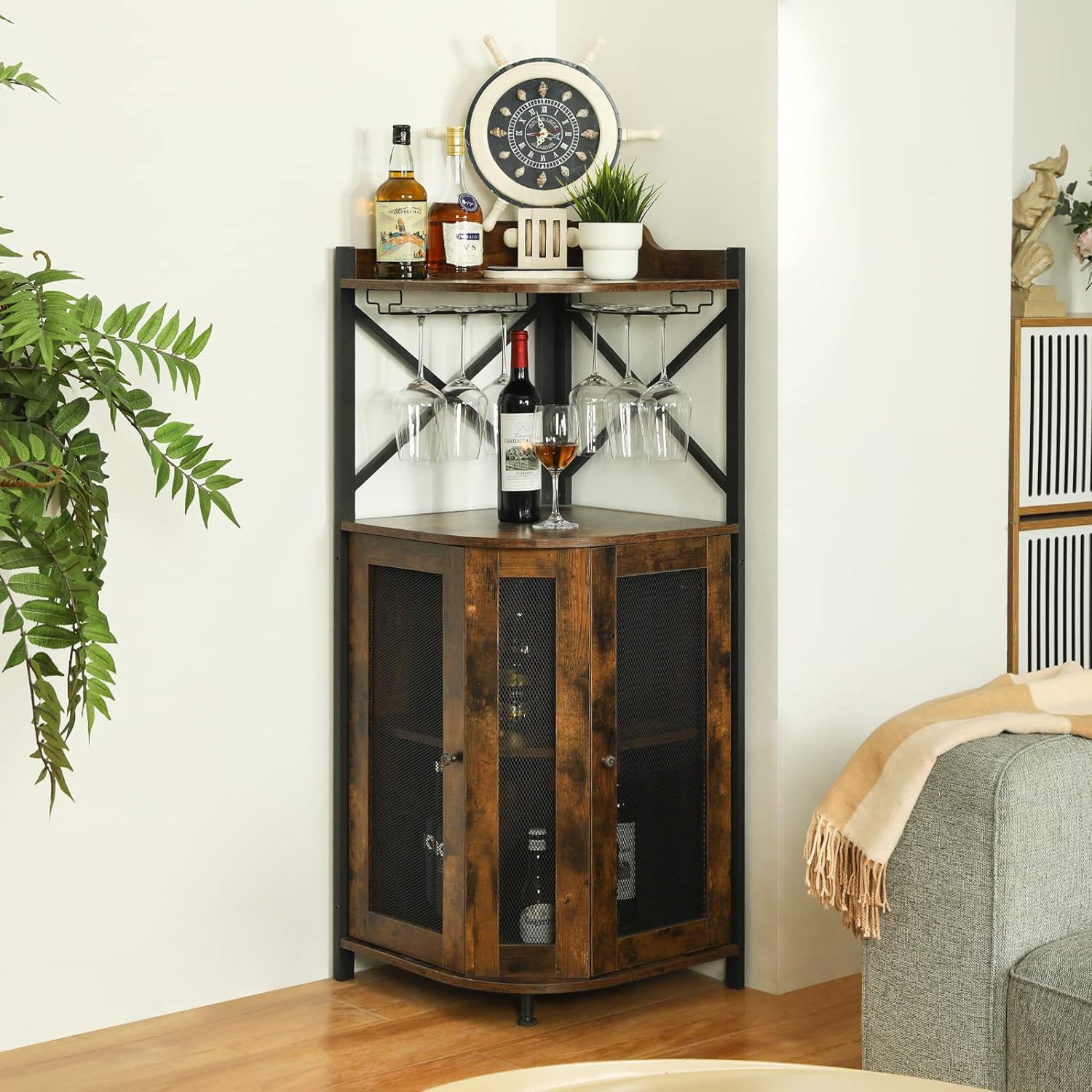 Corner Bar Cabinet with Glass  - Home Bar And Cabinet recension och pris