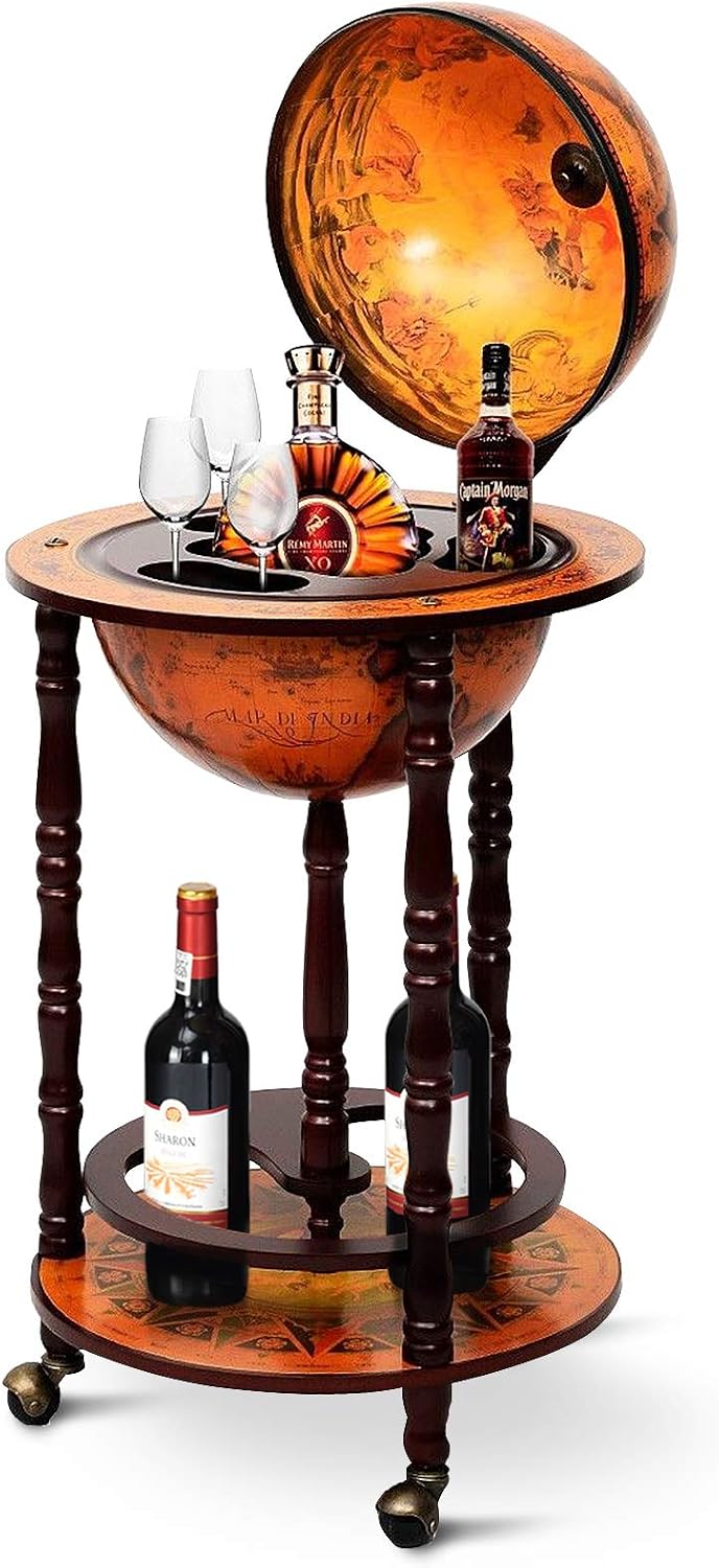 Globe Bar Cart Liquor Bar Cabi - Home Bar And Cabinet recension och pris