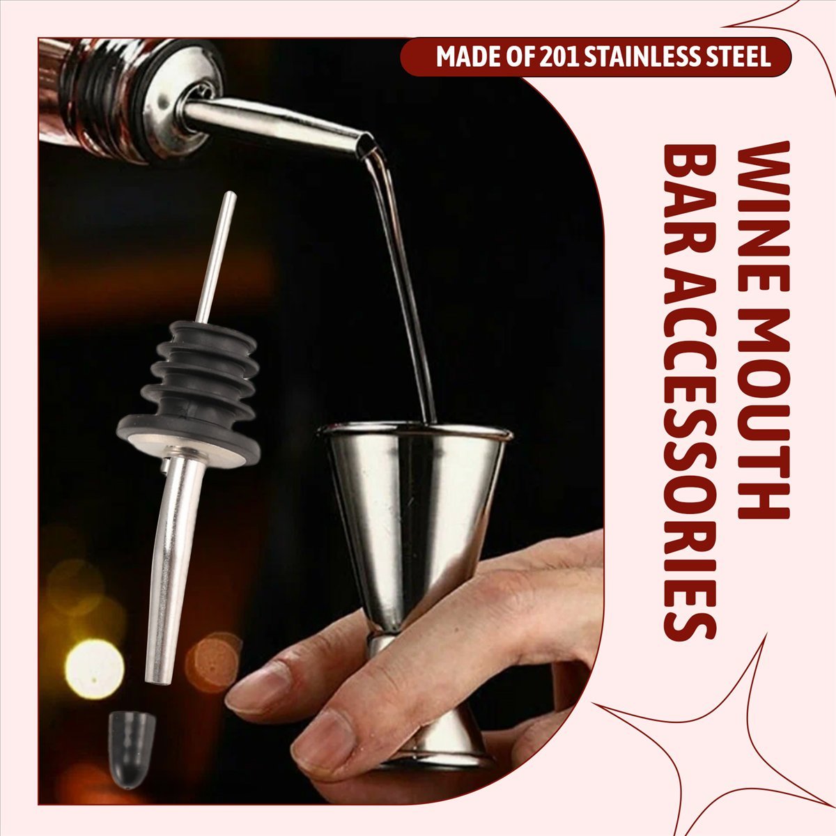 REST 6Pcs Stainless Steel Pour - Speed Pourer Cap recension och pris