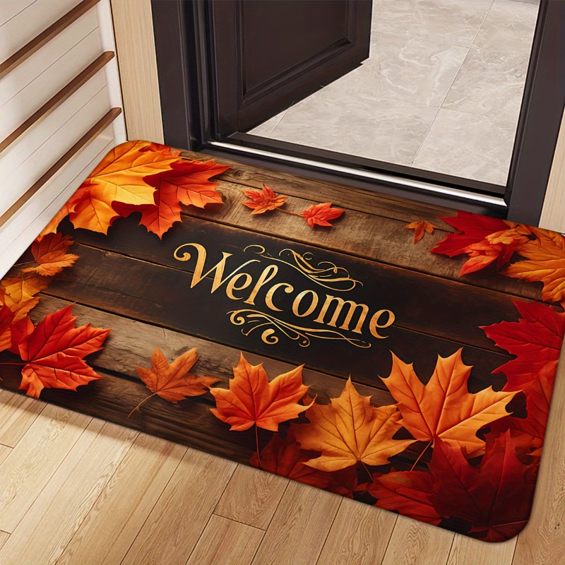 Autumn Maple Leaf Welcome Door - Home Bar Sink recension och pris