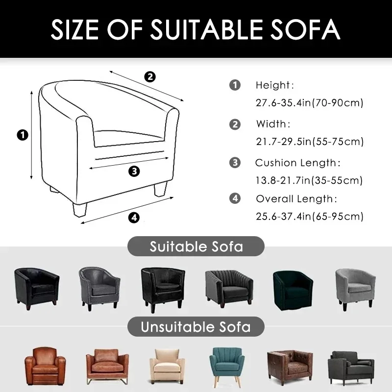Elastic Club Chair Cover Jacqu - Home Bar Seating recension och pris