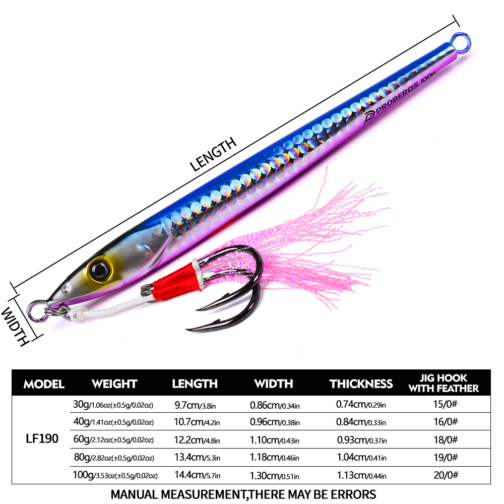 PROBEROS 30-100g Fast Sinking  - Jigger Double Sided recension och pris