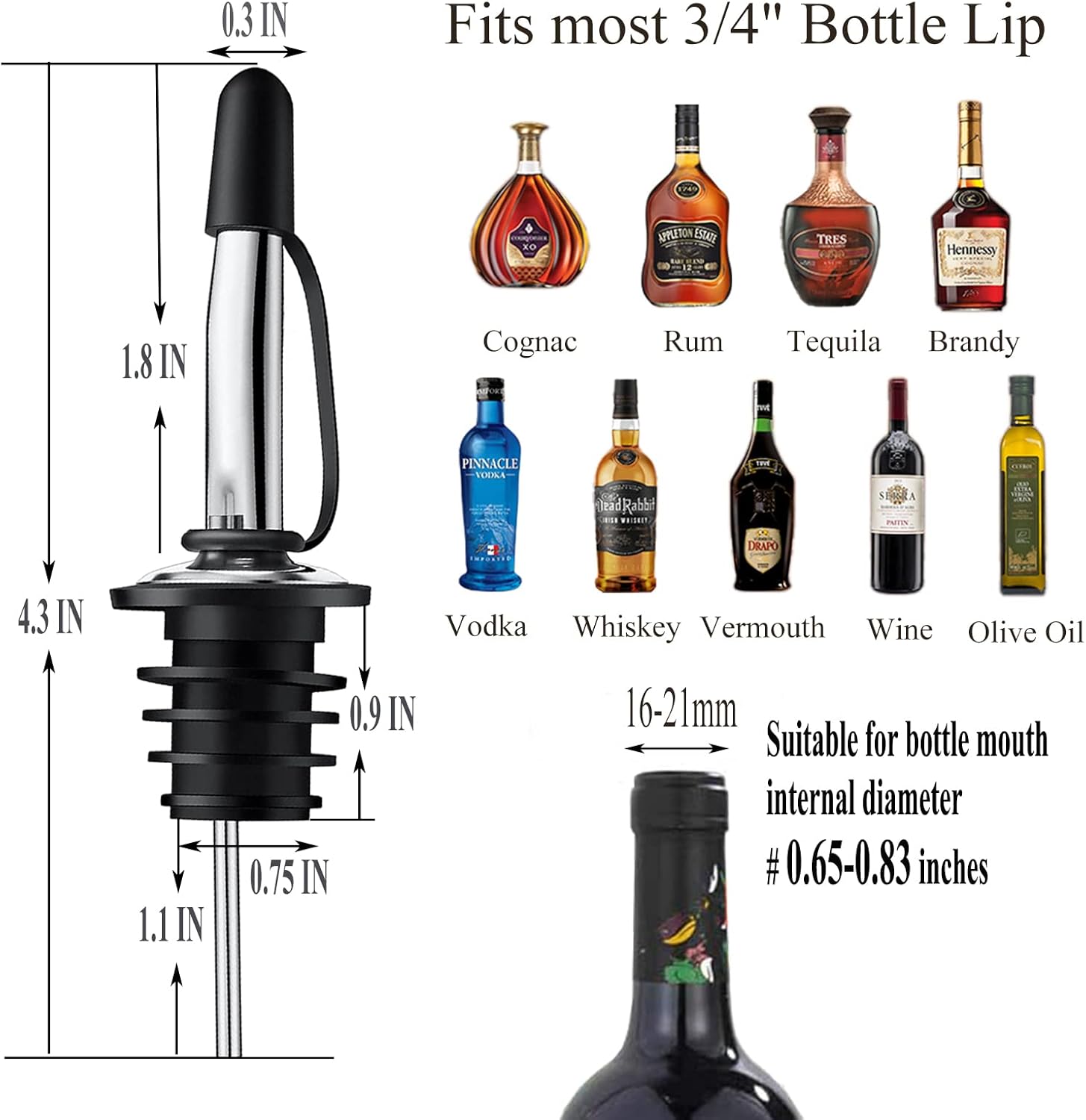 12 Pack Liquor Pour Spout With - Speed Pourer Cap recension och pris