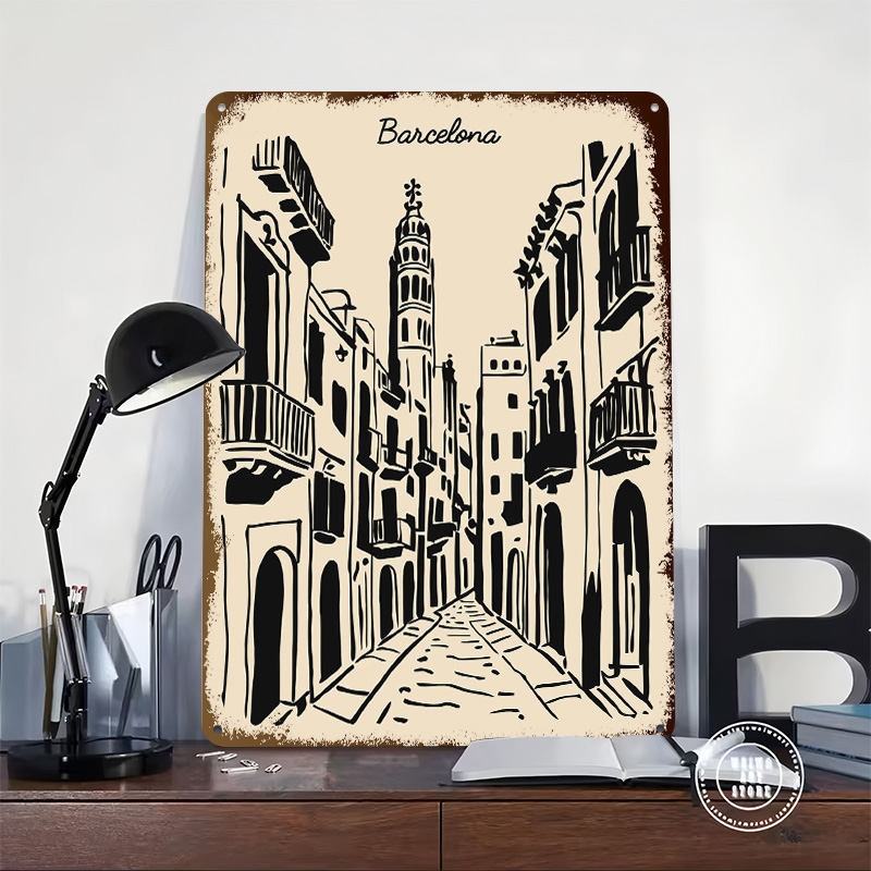 Barcelona Street Metal Poster  - Home Barcelona recension och pris
