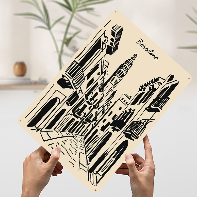 Barcelona Street Metal Poster  - Home Barcelona recension och pris