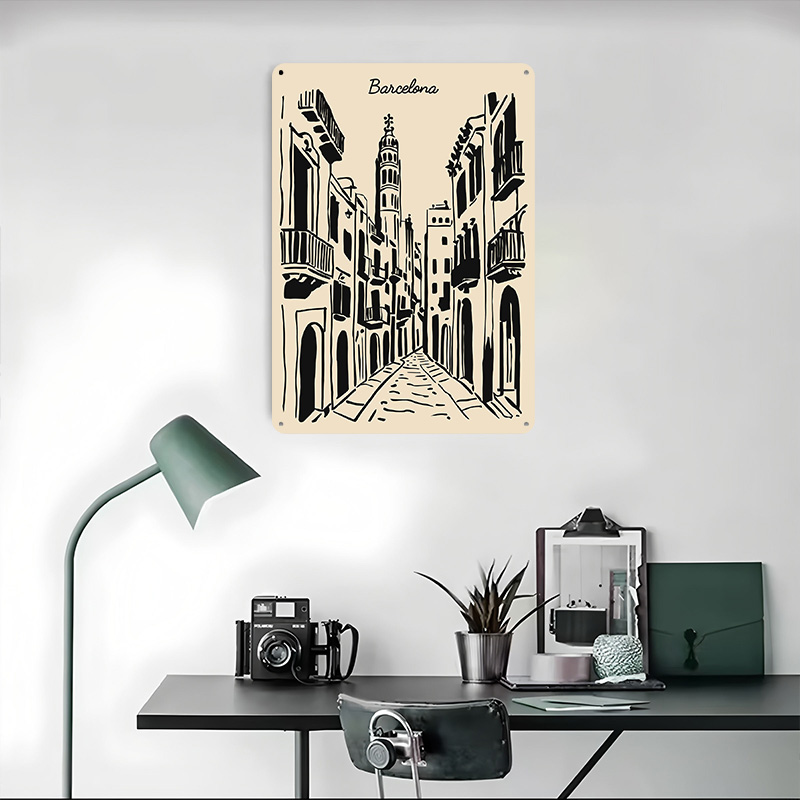 Barcelona Street Metal Poster  - Home Barcelona recension och pris
