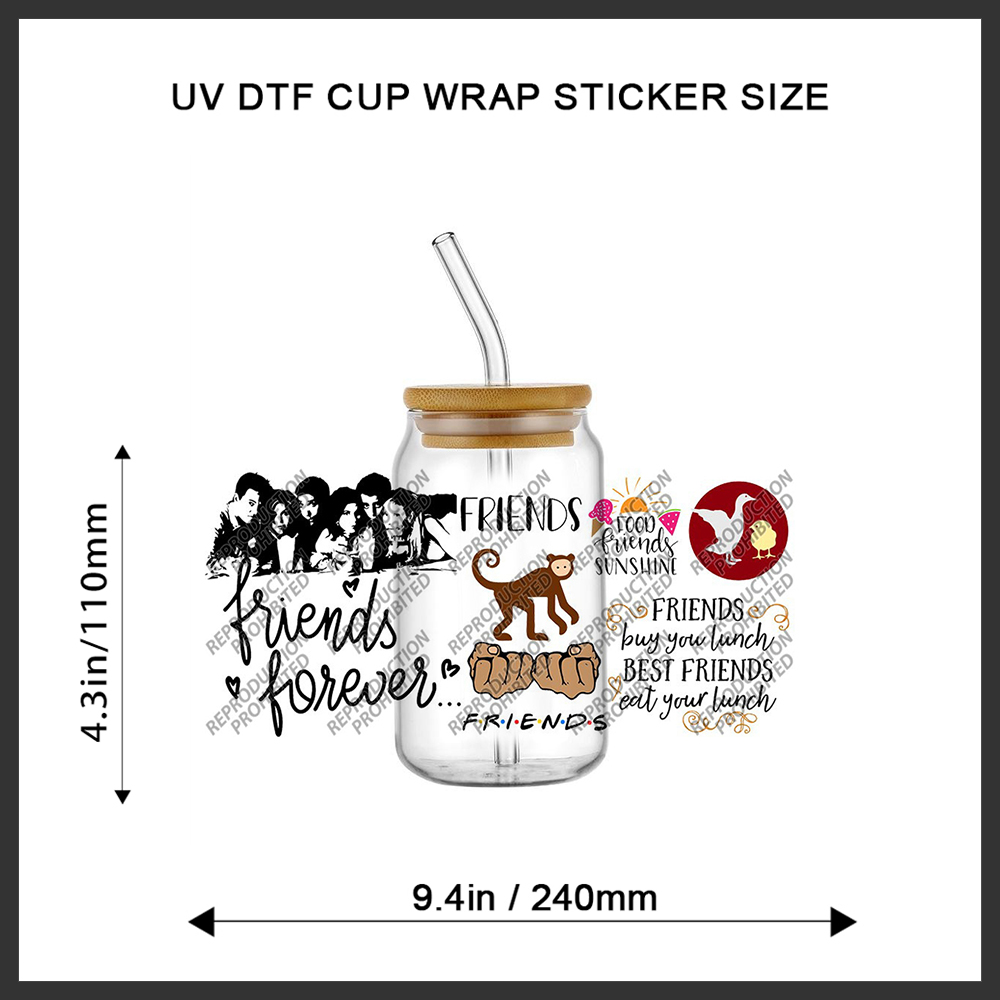 Retro Friend Themed UV DTF 16o - Old Fashioned Glass recension och pris